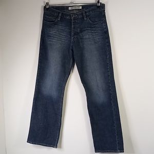 EXPRESS Precision Fit Button Fly Meneker Straight Leg Blue Jeans Men's 32W/30L